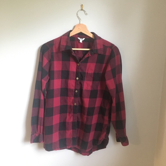 Sonoma Tops - Sonoma Red Buffalo Check Flannel Shirt Size Medium